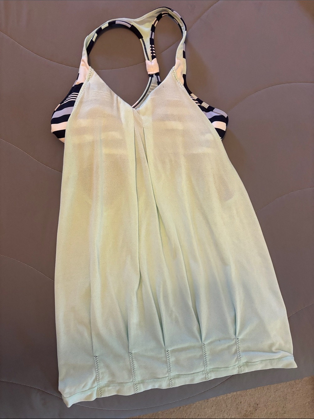 lululemon athletica Mint Green Racerback Tank with Striped Support